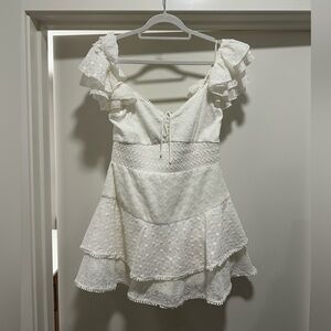NWT Alice + Olivia Hartford Bustier Romper White